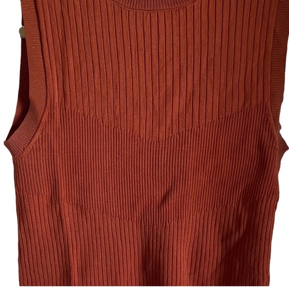 Zara Orange Tank Top Ribbed Knit Size Medium - Picture 2 of 8